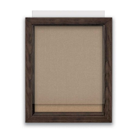 United Visual Products Indoor Enclosed Combo Board, 72"x36", Bronze Frame/White Porc & Black UVCB7236BZ-WHTPORC-BLACK